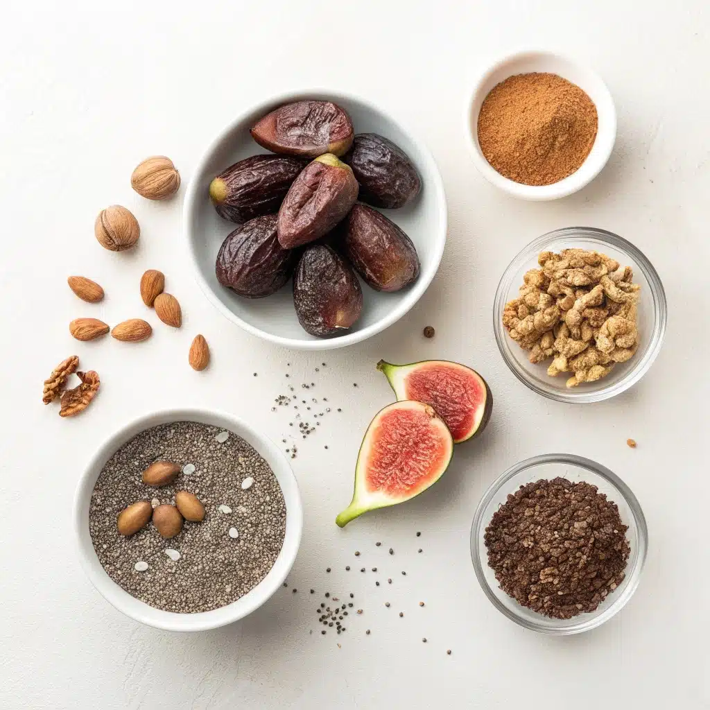 Ingrédients pour Energy Balls aux dattes et figues