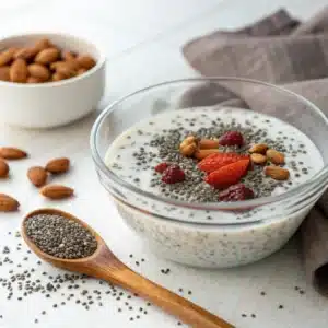 Alternative aux céréales avec graines de chia pour un petit-déjeuner sans sucre