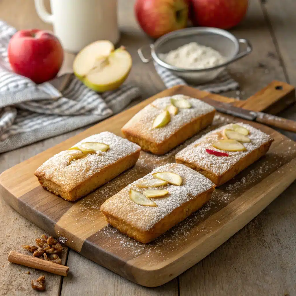 Image de financiers aux pommes moelleux et healthy pour un goûter familial.