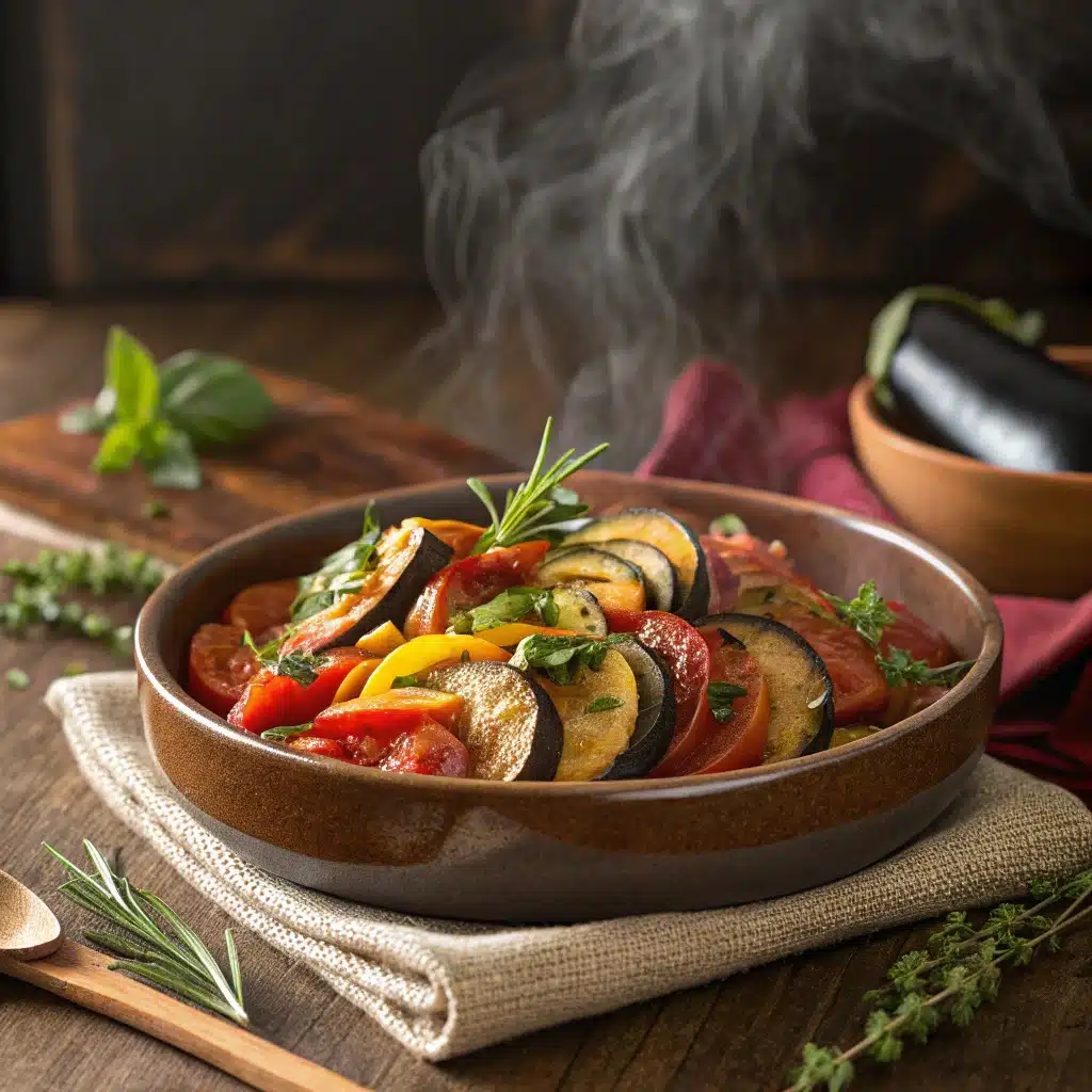 Recette ratatouille provençale frais et coloré pour un repas healthy familial".