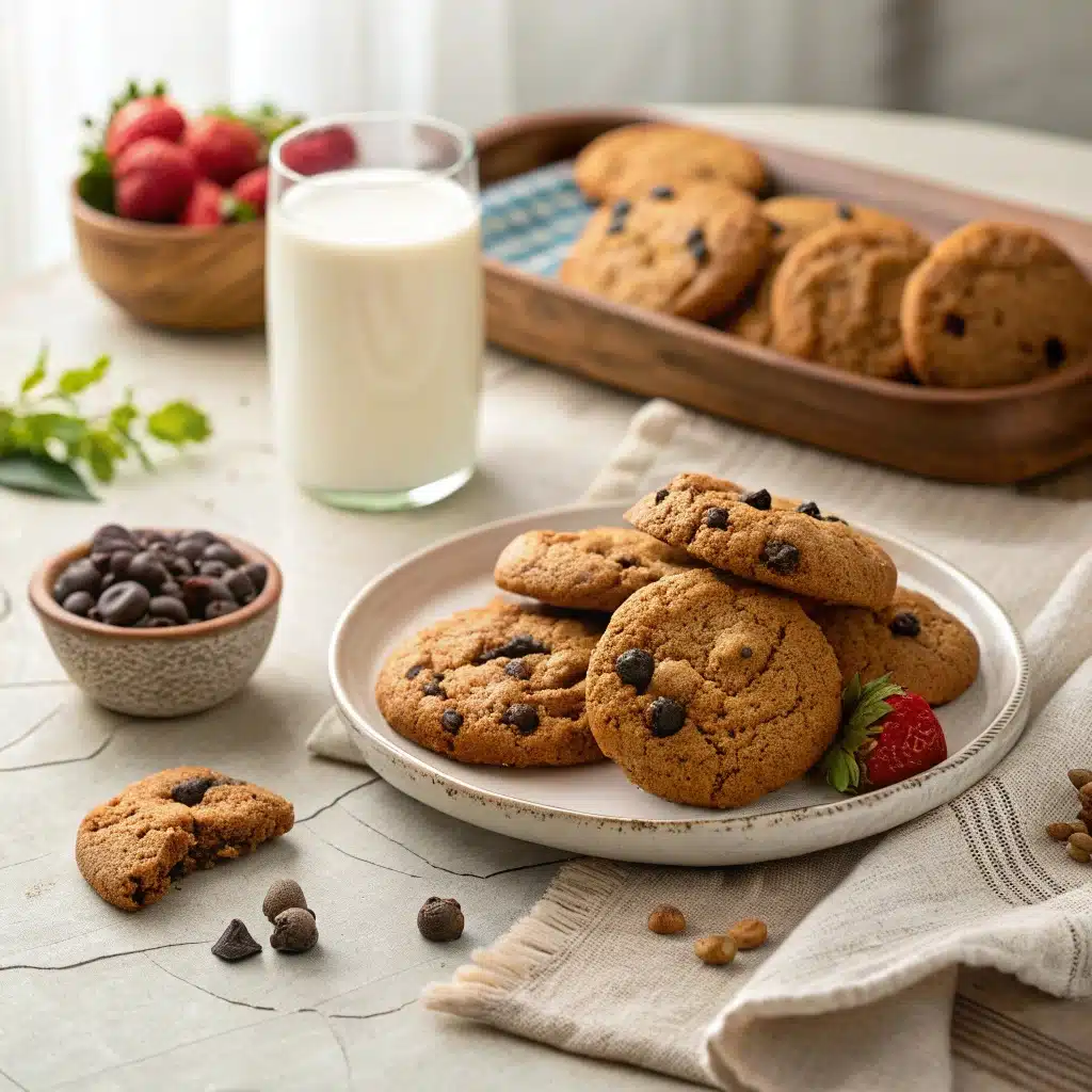 chewy chocolate chip cookies faits maison et appétissants.