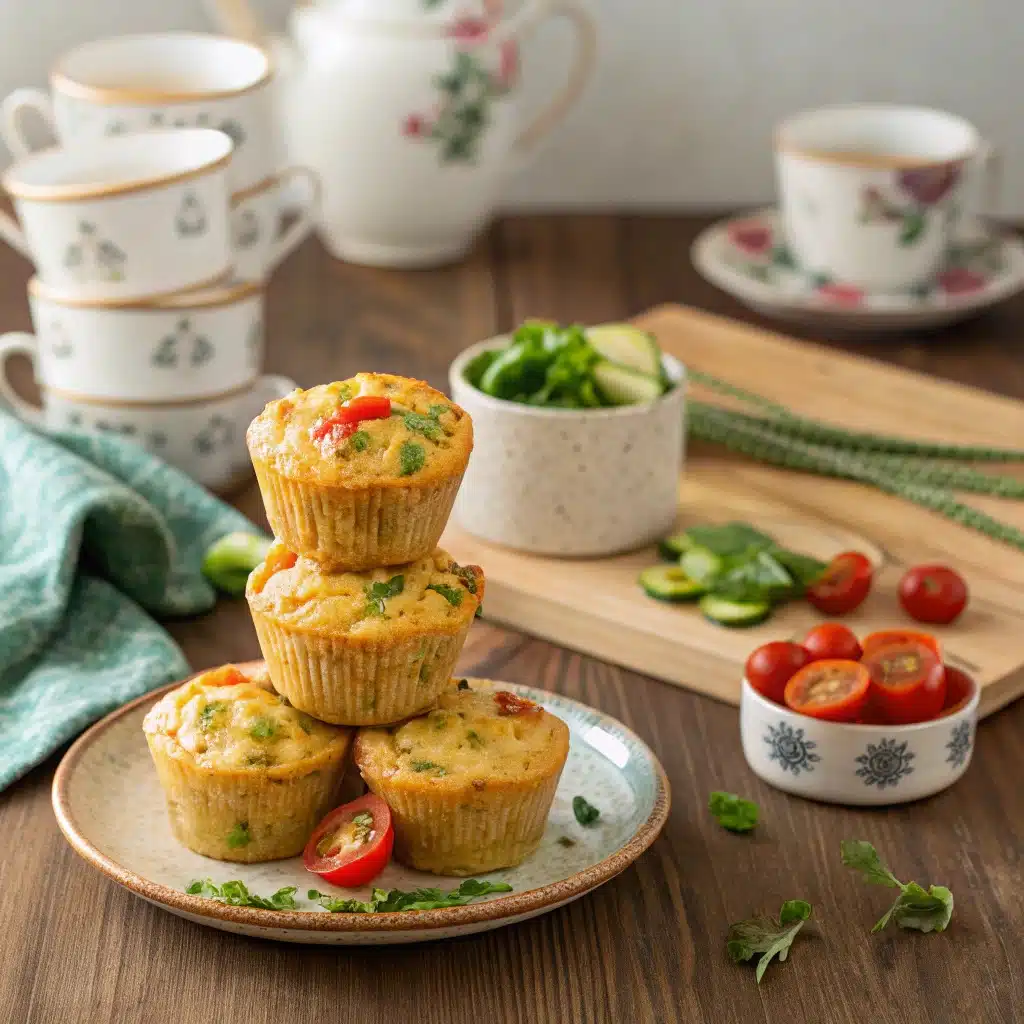 Savoureux muffins salés à la courgette et fromage, gros plan hyper réaliste