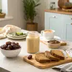 Tahini healthy au petit-déjeuner préparé par une maman pour ses enfants