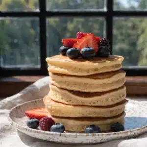 Pancake sans sucre sur une assiette