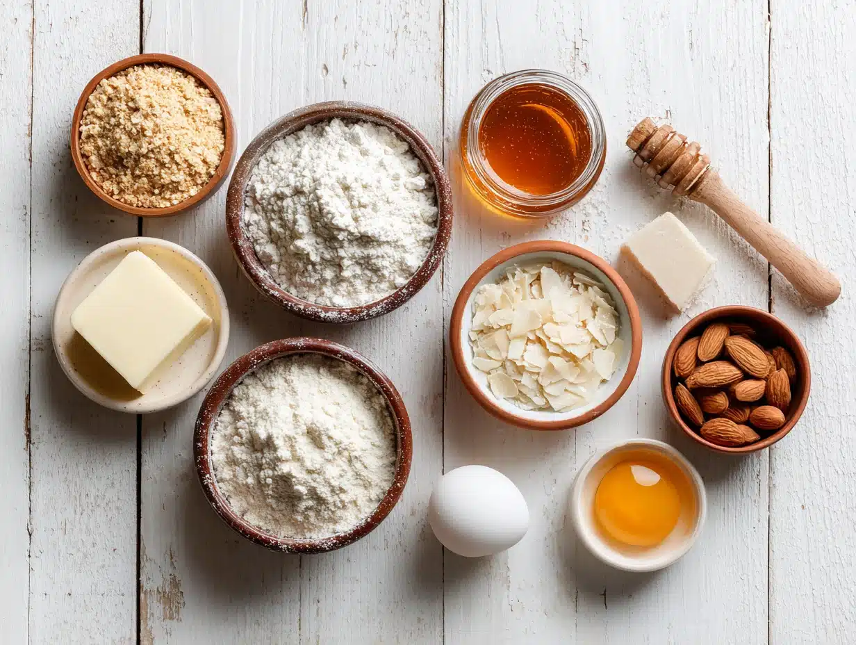 Ingrédients pour sablés aux amandes healthy sans sucre raffiné