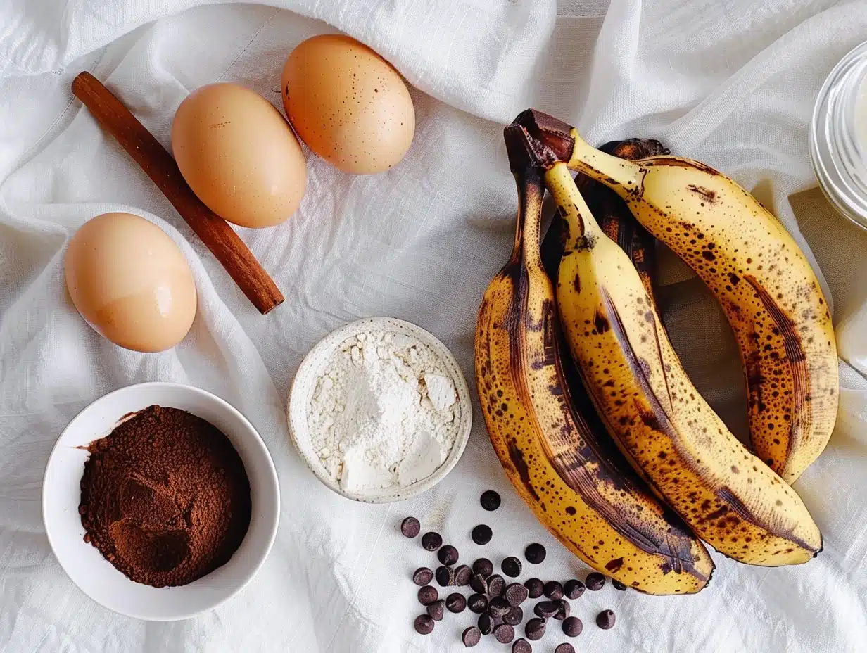 ingrédients gâteau banane sans sucre sans beurre : bananes mûres farine avoine oeufs huile coco